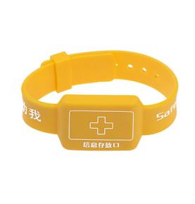 RFID silikónový žltý náramok pre starších ľudí
