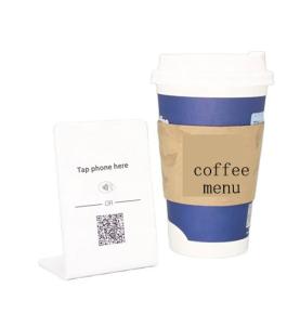 Akrylový materiál zabudovaný bezkontaktný NTAG 215 čip NFC smart menu