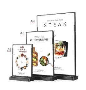 Akrylátové jednostranne tlačený QR kód NFC samoobslužné menu v tvare L so zabudovaným bezkontaktným čipom