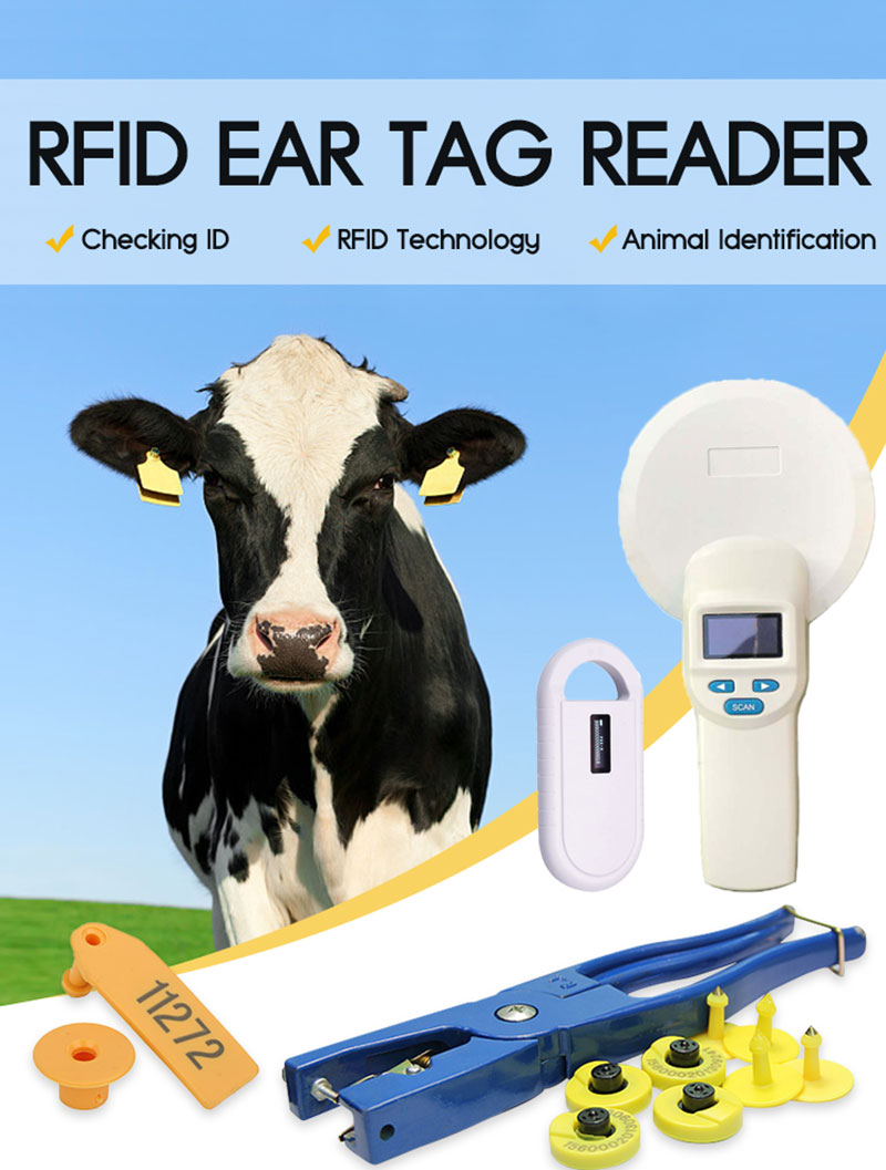 Ručná čítačka kariet RFID na zber identifikačných štítkov do ucha zvierat