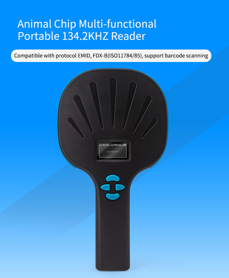 Multifunkčná ručná <a href=https://rfid-life.com/RFID-Reader.html target='_blank'>RFID čítačka</a> značiek zvierat