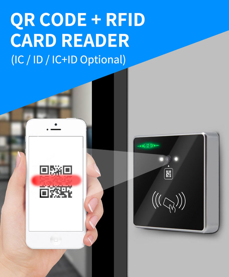 Viacúčelová čítačka kontroly prístupu RFID na skenovanie QR kódu