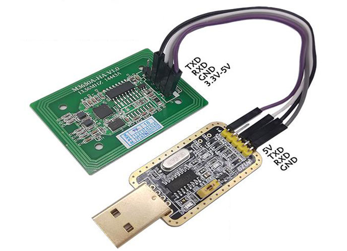 Modul čítačky IC kariet RFID vysokofrekvenčný bezkontaktný S50 čítanie a zápis indukčného sériového portu RS232 TTL 3