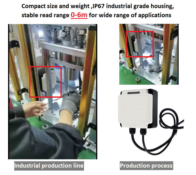Priemyselná čítačka RFID pripojená k Modbusu PLC UHF RFID 915M all-in-one riadenie výrobnej linky 5