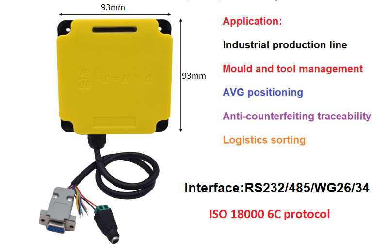 Priemyseľná čítačka RFID Modbus pripojená k PLC UHF RFID 915M all-in-one riadenie výrobnej linky 6