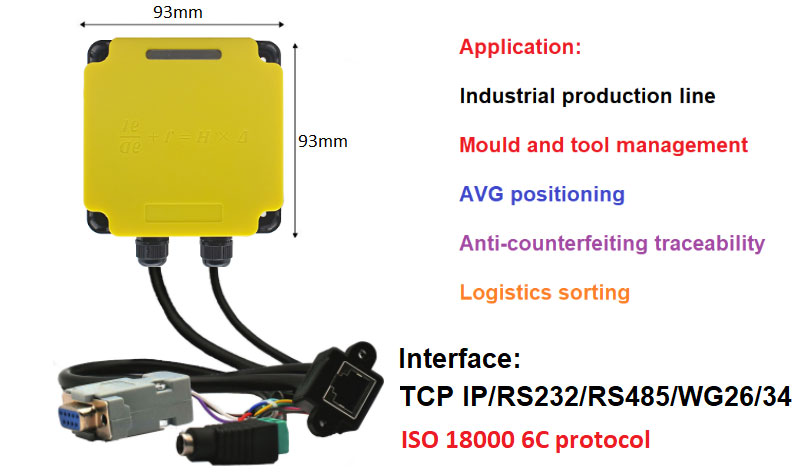 Priemyseľná čítačka RFID Modbus pripojená k PLC UHF RFID 915M all-in-one riadenie výrobnej linky 7