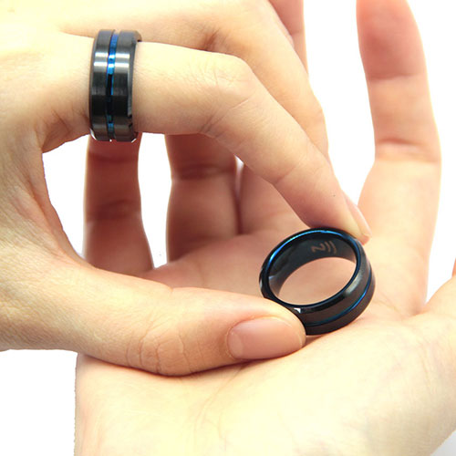 Multifunkčný čierny keramický materiál RFID inteligentný krúžok na vizitku kľúča k zámku dverí 5
