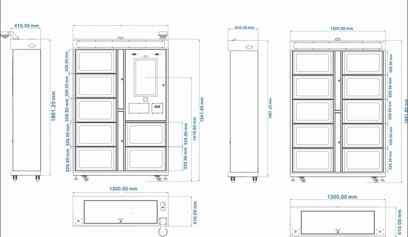 RFID samoobslužná profesionálna inteligentná knižnica na mieru Samoobslužné vrátenie kníh RFID Smart Bookshell 2