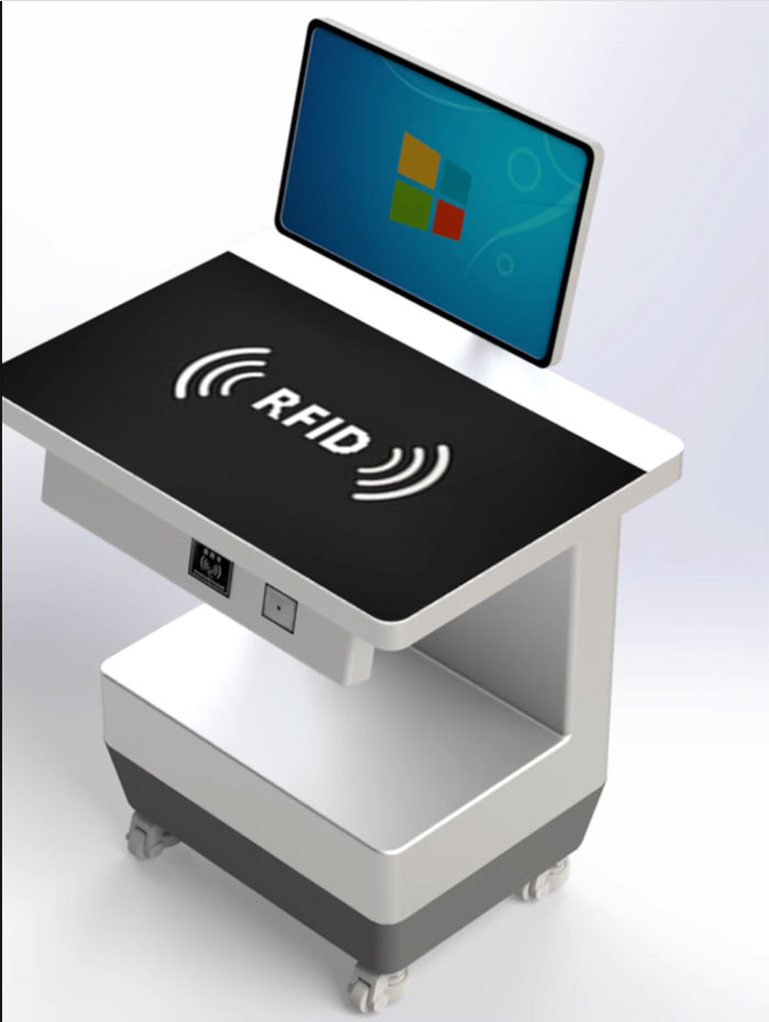 RFID vertikálna pracovná stanica samoobslužná servisný výpožičný a vrátený stroj samoobslužný terminál UHF vertikálna čítacia a zúčtovacia platforma výrobca 2