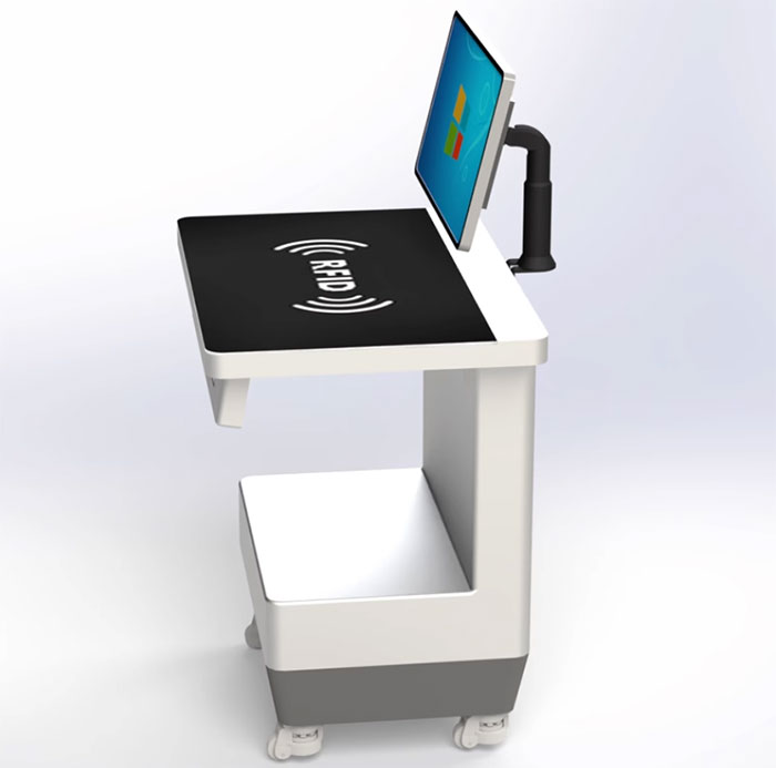 RFID vertikálna pracovná stanica samoobslužná servisný výpožičný a vratný stroj samoobslužný terminál UHF vertikálna čítacia a zúčtovacia platforma výrobca 6