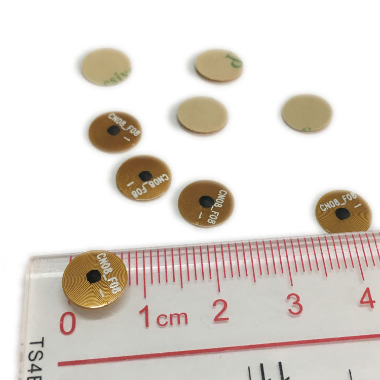 Ohybný elektronický štítok FPC s priemerom 8 mm šperky štítok proti falšovaniu obalový čip voliteľný antikovový štítok NFC 2