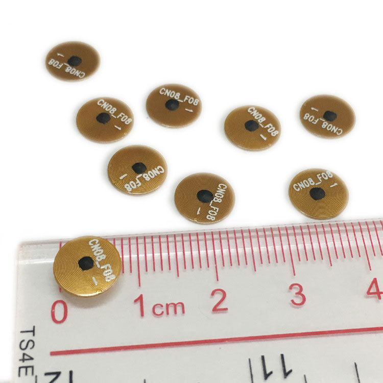 Ohybný elektronický štítok FPC s priemerom 8 mm šperky štítok proti falšovaniu obalový čip voliteľný antikovový štítok NFC 3