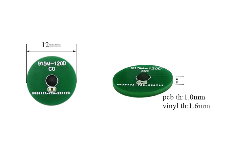 12 mm UHF štítok PCB materiál odolný voči vysokej teplote RFID electronic protokol štítkov ISO/IEC18000-6