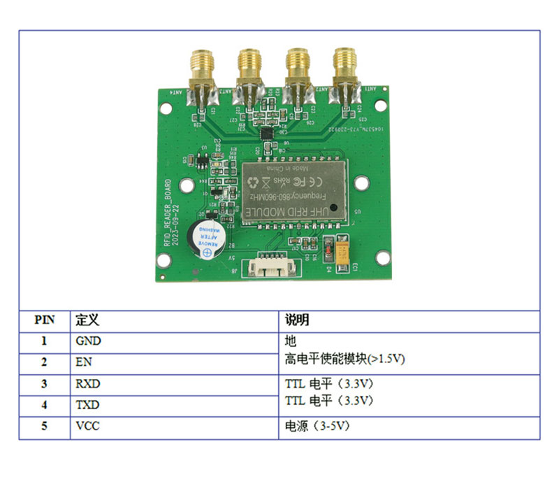 vysokofrekvenčný <a href=https://rfid-life.com/RFID-Module.html target='_blank'>Modul RFID</a> štvorkanálový UHF medzinárodný univerzálny čítací modul rádiofrekvenčnej identifikácie modul so štyrmi anténami