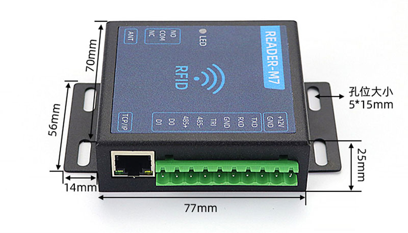 RFID UHF čítací modul sériový port sieťový port rádiofrekvenčná identifikácia Čítačka elektronických štítkov UHF 915 MHz