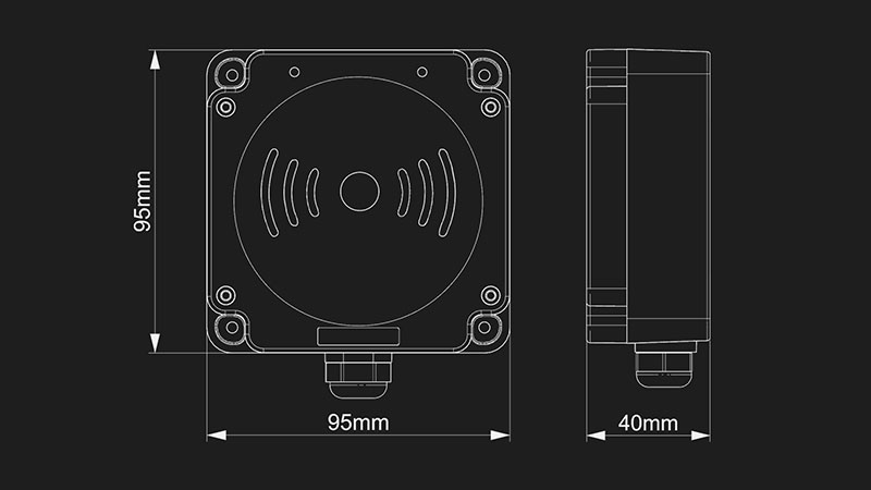 RFID UHF MQTT Profinet priemyselná čítačka UHF kariet RJ45 0-36V 2 metre IP65 2